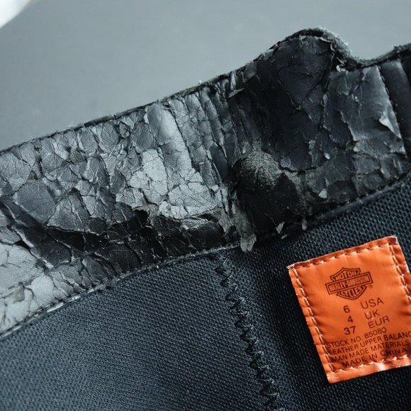 Harley Davidson Motorcycle Boot Women's 6 Black Full Zip High Top Leather Upper - Picture 10 of 12